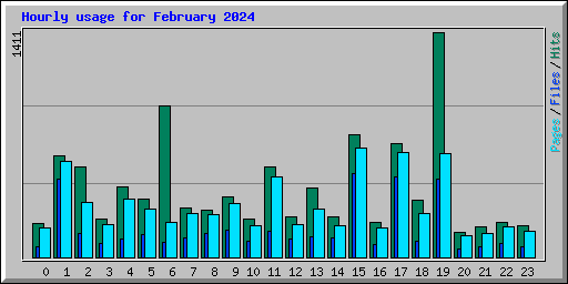 Hourly usage for February 2024