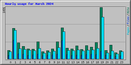 Hourly usage for March 2024